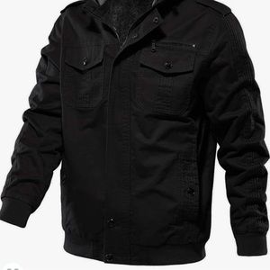 Magcomsen Autumn Winter Fleece Jacket Men Windbreaker Casual Army Pilot Coat